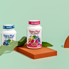 Picture of Women's  and Men's Years Plus by Heal Quick Supplement bottles