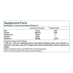 Heal Quick Male Drive Supplement Facts and Ingredient label